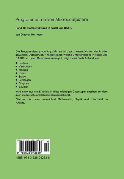 Produktbild: Datenstrukturen in Pascal und BASIC