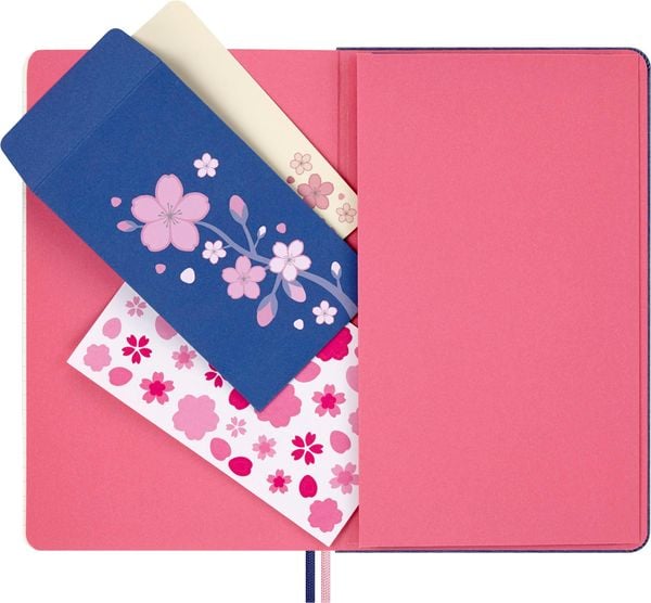 Produktbild: Moleskine Sakura 18 Monate Wochen Notizkalender 2025/2026, L/A5, 1 Wo = 1 Seite , rechts linierte Seite, fester Einband, liniert