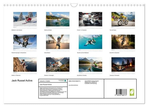 Produktbild: Jack Russel Active (Wandkalender 2026 DIN A3 quer), CALVENDO Monatskalender