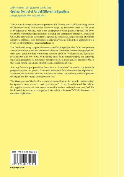 Produktbild: Optimal Control of Partial Differential Equations