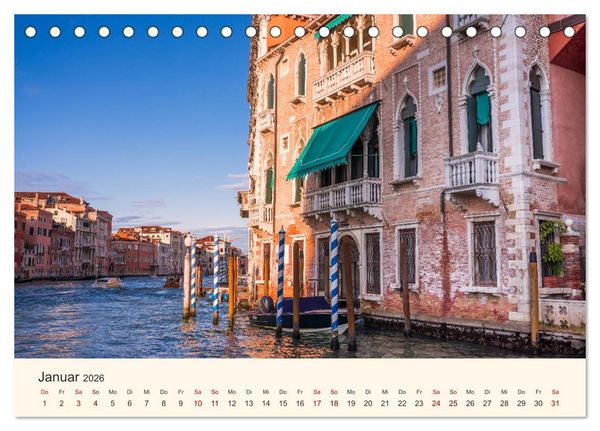 Produktbild: Venedig bei Tag und Nacht (Tischkalender 2026 DIN A5 quer), CALVENDO Monatskalender