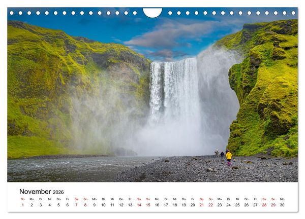 Produktbild: Island, Land aus Feuer und Eis: Sich st&auml;ndig neu formende Erde (Wandkalender 2026 DIN A4 quer), CALVENDO Monatskalender