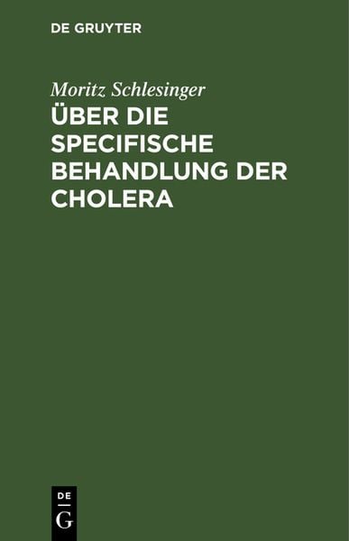 Produktbild: &Uuml;ber die specifische Behandlung der Cholera