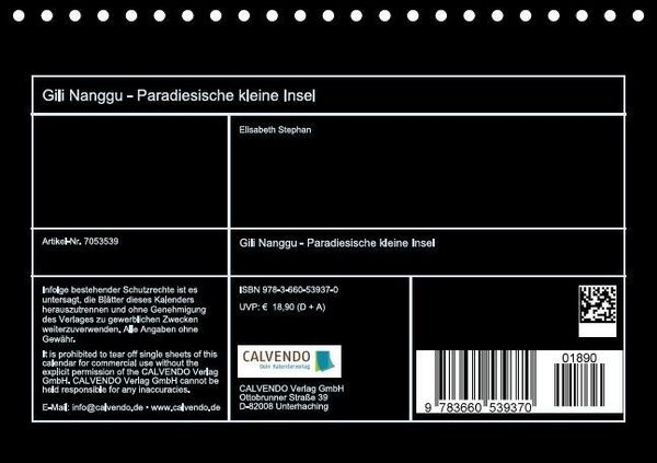 Produktbild: Gili Nanggu - Paradiesische kleine Insel (Tischkalender immerw&auml;hrend DIN A5 quer)