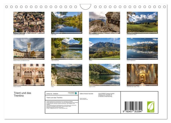 Produktbild: Trient und das Trentino (Wandkalender 2026 DIN A4 quer), CALVENDO Monatskalender