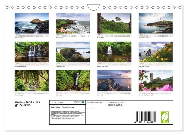 Produktbild: (Nord-)Irland - Das gr&uuml;ne Juwel (Wandkalender 2026 DIN A4 quer), CALVENDO Monatskalender