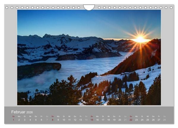 Produktbild: Schweiz - Impressionen der idyllischen Bergwelt im Laufe der Jahreszeiten (Wandkalender 2026 DIN A4 quer), CALVENDO Monatskalender