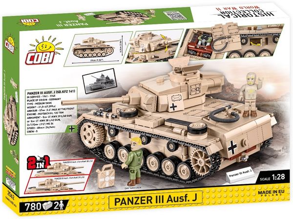 COBI 2562 - Historical Collection, PANZER III AUSF. J WWII, 780 Klemmbausteine, 2 Figuren
