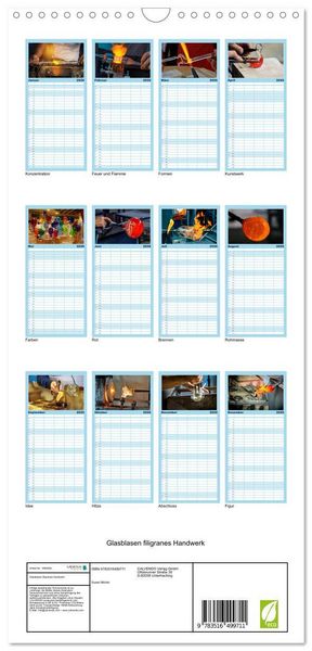 Produktbild: Familienplaner 2026 - Glasblasen filigranes Handwerk mit 5 Spalten (Wandkalender, 21 x 45 cm) CALVENDO