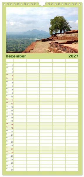 Produktbild: Familienplaner 2027 - Sri Lanka mit 5 Spalten (Wandkalender, 21 x 45 cm) CALVENDO