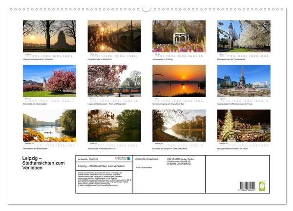 Produktbild: Leipzig &ndash; Stadtansichten zum Verlieben (Wandkalender 2026 DIN A2 quer), CALVENDO Monatskalender