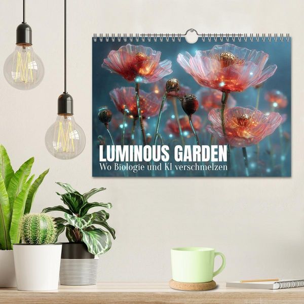 Produktbild: Luminous Garden. Wo Biologie und KI verschmelzen (Wandkalender 2027 DIN A4 quer), CALVENDO Monatskalender