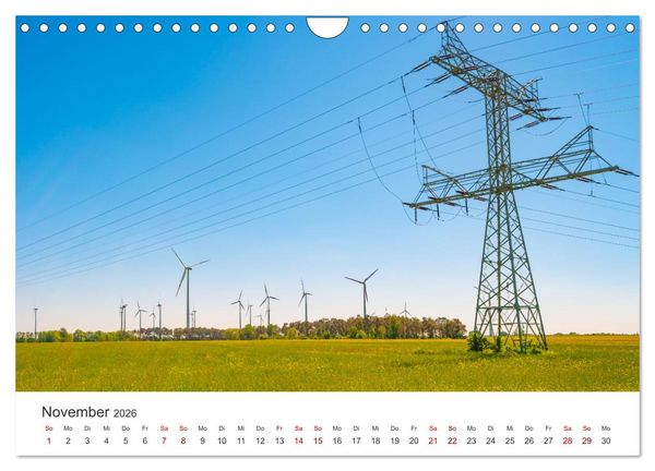 Produktbild: Deutschland, Energie des Windes: wundersch&ouml;ne Landschaften (Wandkalender 2026 DIN A4 quer), CALVENDO Monatskalender