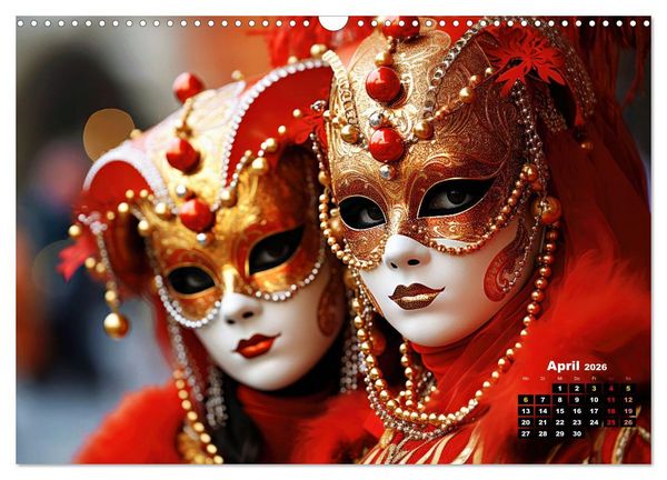 Produktbild: MASKEN - poetisch und vertr&auml;umt (Wandkalender 2026 DIN A3 quer), CALVENDO Monatskalender