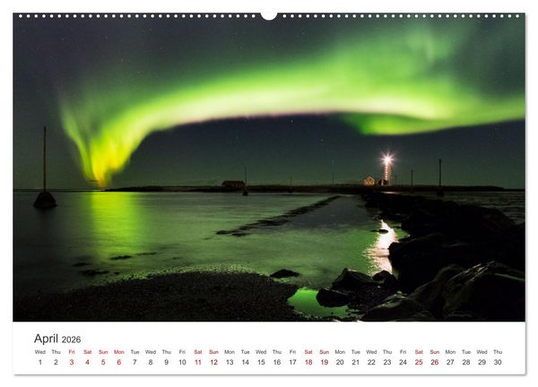 Produktbild: Iceland Aurora - Night Photography by Tony Prower (High Quality Premium Wall Calendar 2026 DIN A2 landscape),CALVENDO 12 Month Wall Calendar