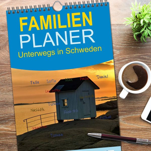 Produktbild: Familienplaner 2026 - Unterwegs in Schweden mit 5 Spalten (Wandkalender, 21 x 45 cm) CALVENDO