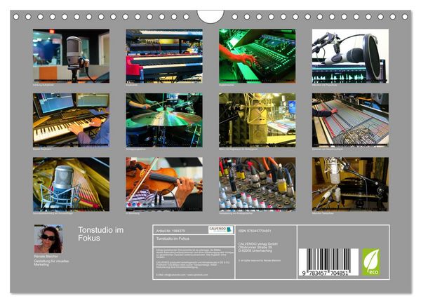 Produktbild: Tonstudio im Fokus (Wandkalender 2026 DIN A4 quer), CALVENDO Monatskalender