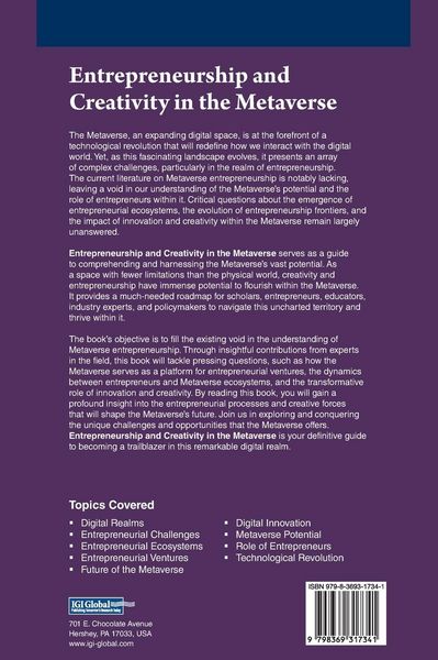 Produktbild: Entrepreneurship and Creativity in the Metaverse