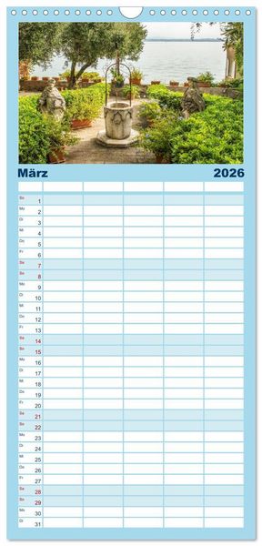 Produktbild: Familienplaner 2026 - Sirmione - sch&ouml;nster Ort am Gardasee mit 5 Spalten (Wandkalender, 21 x 45 cm) CALVENDO