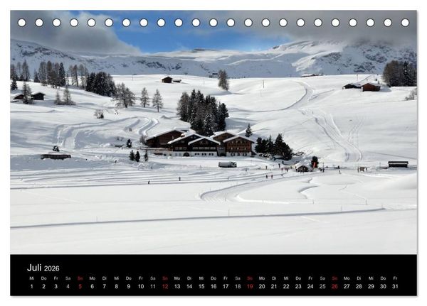 Produktbild: Die Seiser Alm im Winter (Tischkalender 2026 DIN A5 quer), CALVENDO Monatskalender
