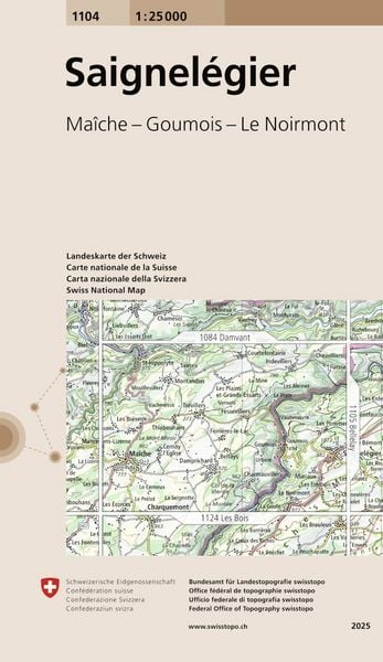 Produktbild: Swisstopo 1 : 25 000 Saignel&eacute;gier