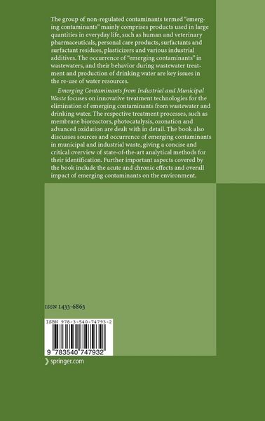 Produktbild: Emerging Contaminants from Industrial and Municipal Waste