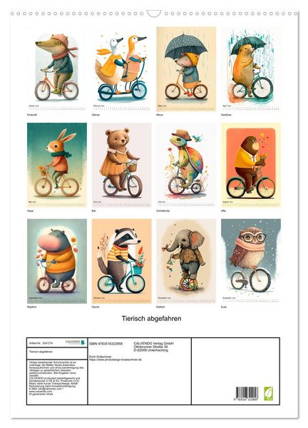 Produktbild: Tierisch abgefahren (Wandkalender 2026 DIN A2 hoch), CALVENDO Monatskalender