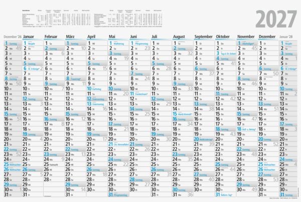 Produktbild: Plakatkalender 2027, 700&times;470 mm