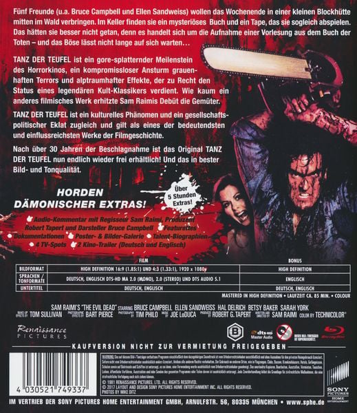 Produktbild: Tanz der Teufel 1 - Uncut/Remastered Version (+ Bonus-Blu-ray)