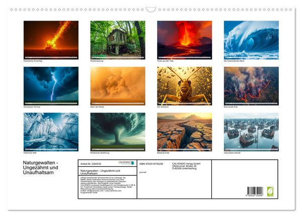 Produktbild: Naturgewalten - Ungez&auml;hmt und Unaufhaltsam (Wandkalender 2027 DIN A2 quer), CALVENDO Monatskalender