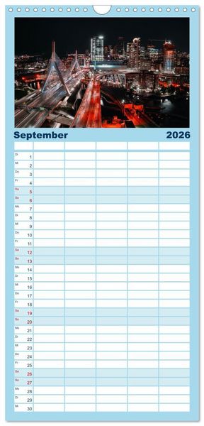 Produktbild: Familienplaner 2026 - Boston - The Hub of the Universe mit 5 Spalten (Wandkalender, 21 x 45 cm) CALVENDO