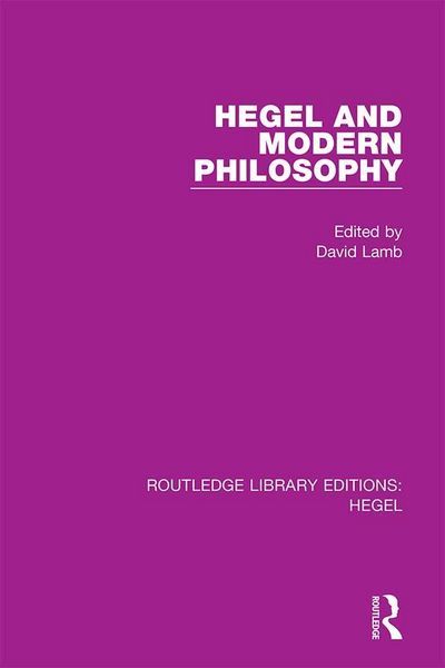 Produktbild: Hegel and Modern Philosophy