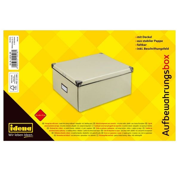 Produktbild: Idena Aufbewahrungsbox faltbar creme 35x28x17cm