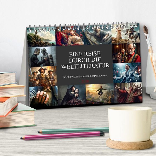 Produktbild: Eine Reise durch die Weltliteratur (Tischkalender 2026 DIN A5 quer), CALVENDO Monatskalender