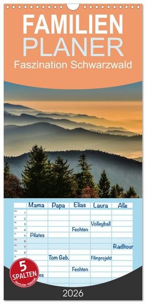 Produktbild: Familienplaner 2026 - Faszination Schwarzwald mit 5 Spalten (Wandkalender, 21 x 45 cm) CALVENDO