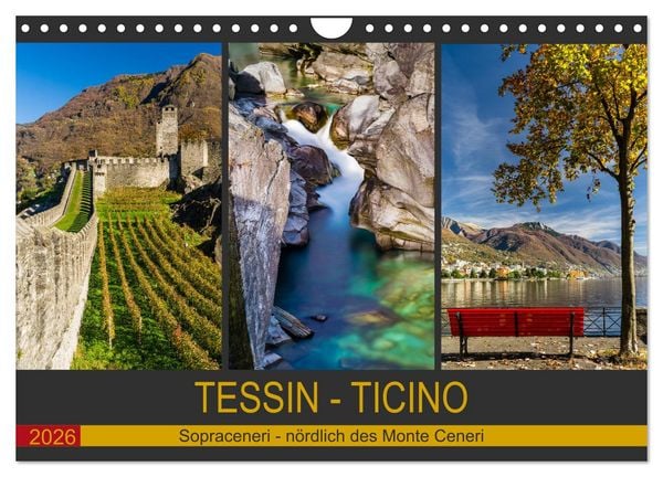 Tessin - Ticino (Wandkalender 2026 DIN A4 quer), CALVENDO Monatskalender