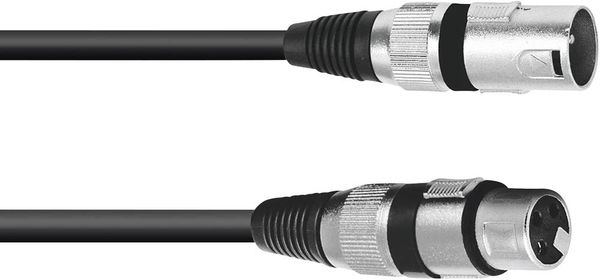 Omnitronic 30220400 XLR Verbindungskabel [1x XLR-Stecker 3 polig - 1x XLR-Buchse 3 polig] 0.50 m Schwarz