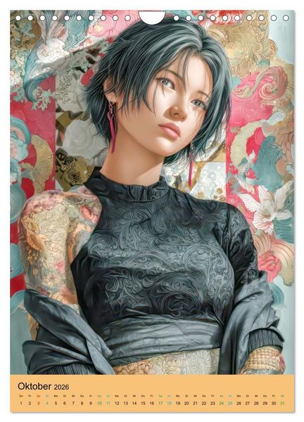 Produktbild: Taatoo Frauen - Inspiriert von der Manga-&Auml;sthetik (Wandkalender 2026 DIN A4 hoch), CALVENDO Monatskalender
