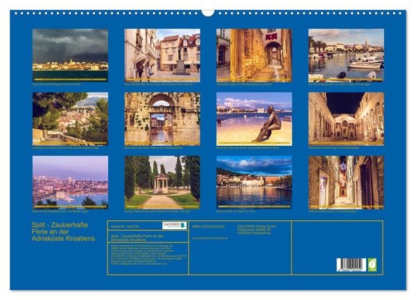 Produktbild: Split - Zauberhafte Perle an der Adriak&uuml;ste Kroatiens (Wandkalender 2026 DIN A2 quer), CALVENDO Monatskalender