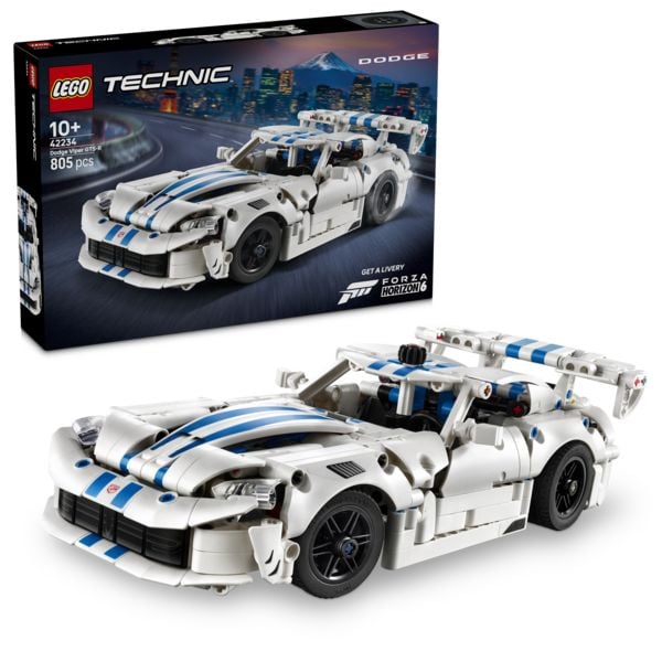 Produktbild: LEGO Technic 42234 Dodge Viper GTS-R Sportwagen, Bauset, Rennauto mit Lenkung und V10-Motor