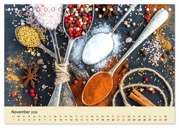 Produktbild: Aromatische Gew&uuml;rze. Die himmlischen Kostbarkeiten aus aller Welt (Tischkalender 2026 DIN A5 quer), CALVENDO Monatskalender