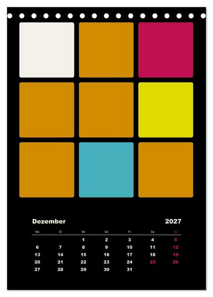 Produktbild: Fotokalender FARBFL&Auml;CHEN (Tischkalender 2027 DIN A5 hoch), CALVENDO Monatskalender