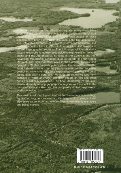 Produktbild: Acidic Deposition and Aquatic Ecosystems