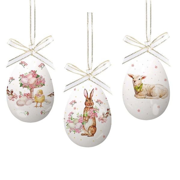 3er-Set Deko-Ostereier »Frohe Ostern«, von , St. Benno