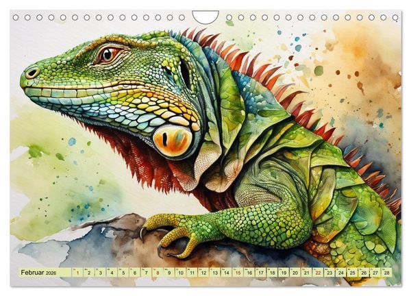 Produktbild: Farbenpr&auml;chtige Reptilien (Wandkalender 2026 DIN A4 quer), CALVENDO Monatskalender
