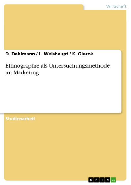 Produktbild: Ethnographie als Untersuchungsmethode im Marketing