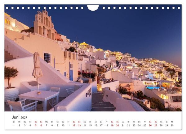 Produktbild: Santorini Fira & Firostefani (Wandkalender 2027 DIN A4 quer), CALVENDO Monatskalender
