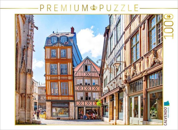Produktbild: CALVENDO Puzzle Fachwerkh&auml;user in Rouen, Normandie | 1000 Teile Lege-Gr&ouml;&szlig;e 64x48cm Foto-Puzzle f&uuml;r gl&uuml;ckliche Stunden