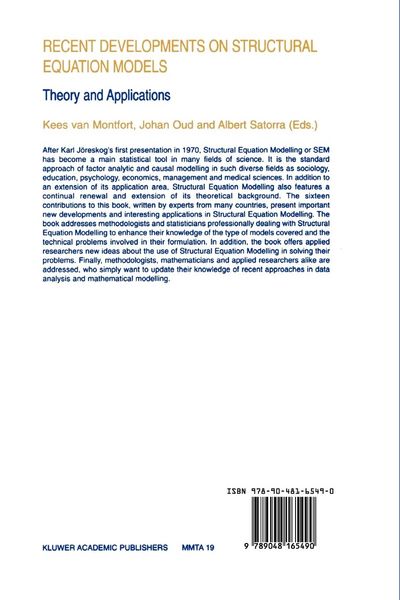 Produktbild: Recent Developments on Structural Equation Models