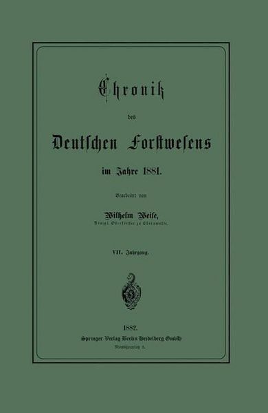 Produktbild: Chronik des Deutschen Forstwesens im Jahre 1881